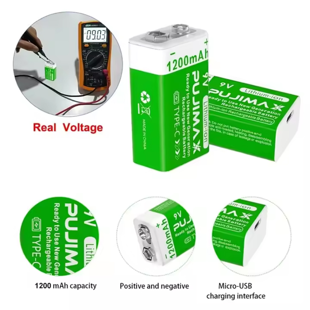 PUJIMAX 9V Rechargeable Batter - đánh giá và giá Co Detector Plug