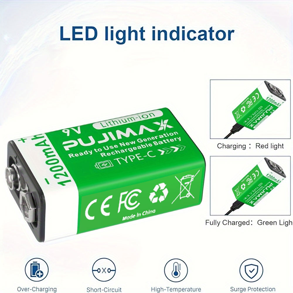 PUJIMAX 8/4pcs 9V 1200mAh rech - đánh giá và giá Co Detector Plug